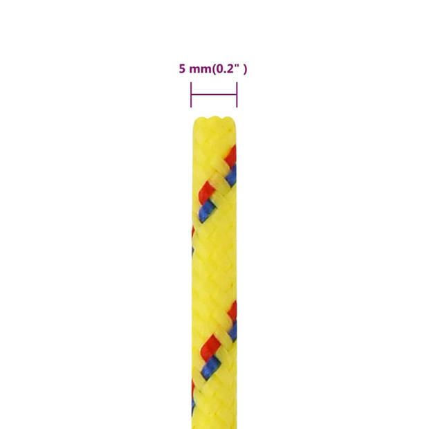 vidaXL Boottouw 5 mm 50 m polypropyleen geel