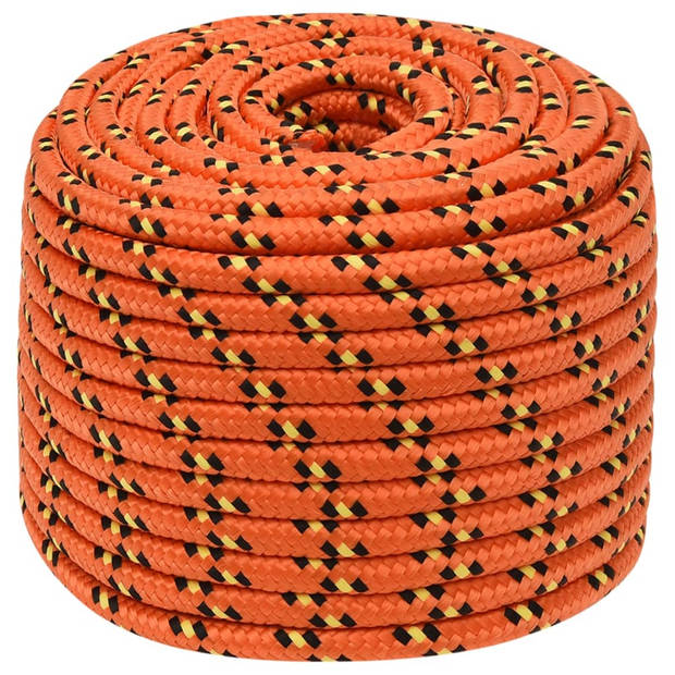 vidaXL Boottouw 14 mm 100 m polypropyleen oranje