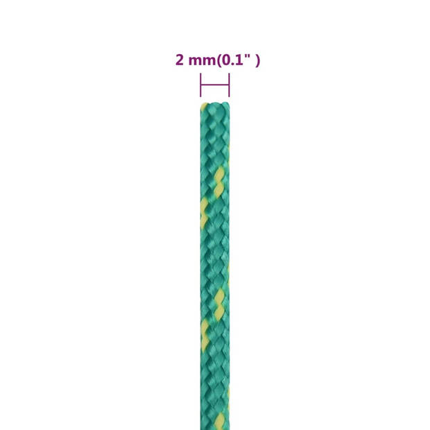 vidaXL Boottouw 2 mm 25 m polypropyleen groen