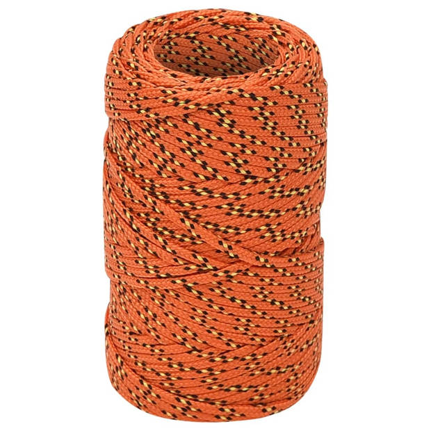 vidaXL Boottouw 2 mm 50 m polypropyleen oranje