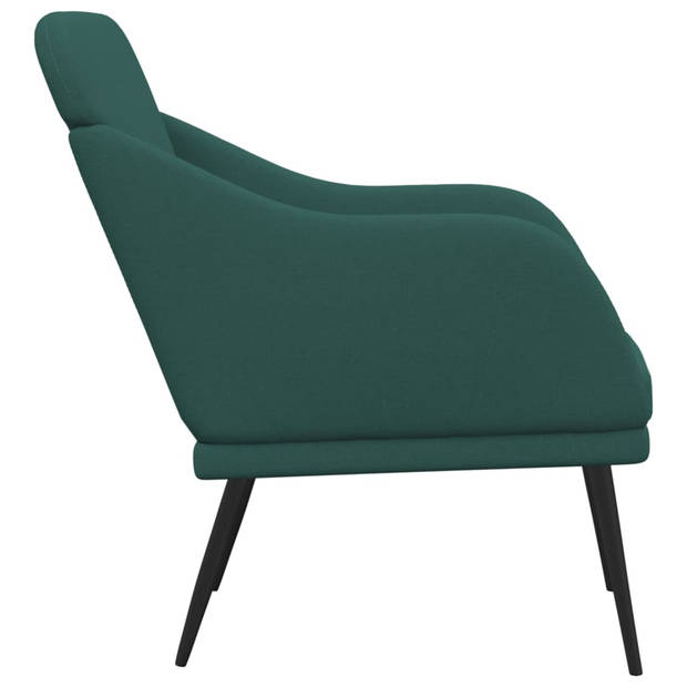 vidaXL Fauteuil 63x76x80 cm stof donkergroen