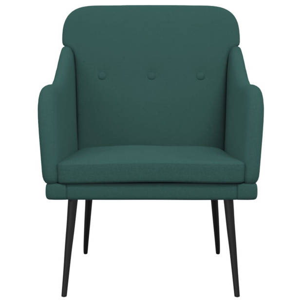 vidaXL Fauteuil 63x76x80 cm stof donkergroen