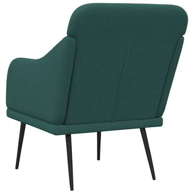 vidaXL Fauteuil 63x76x80 cm stof donkergroen