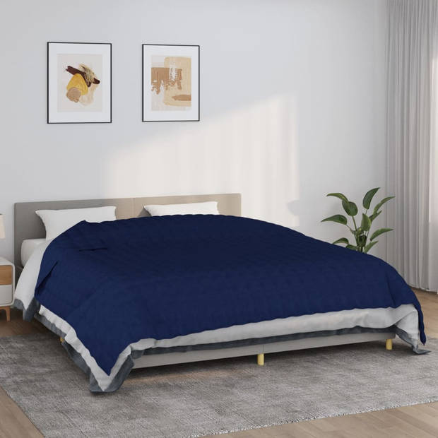 The Living Store Verzwaringsdeken Katoenen Stof - 235x290 cm - Blauw - 11 kg