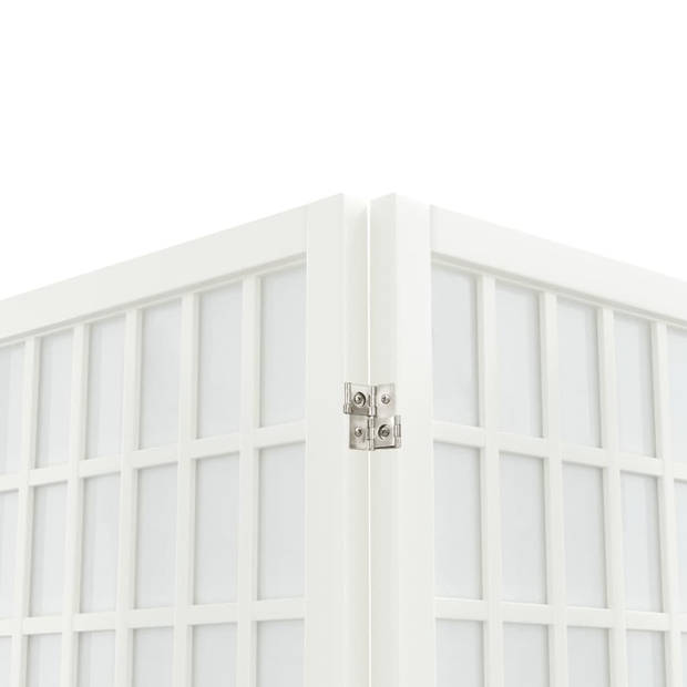 vidaXL Kamerscherm inklapbaar 5 panelen Japanse stijl 200x170 cm wit