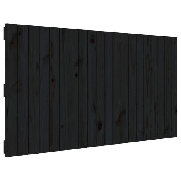 vidaXL Wandhoofdbord 127,5x3x60 cm massief grenenhout zwart