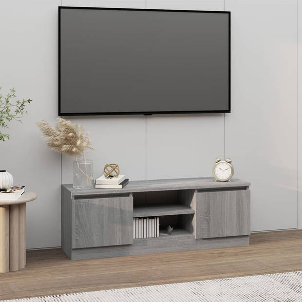 vidaXL Tv-meubel met deur 102x30x36 cm grijs sonoma eikenkleurig