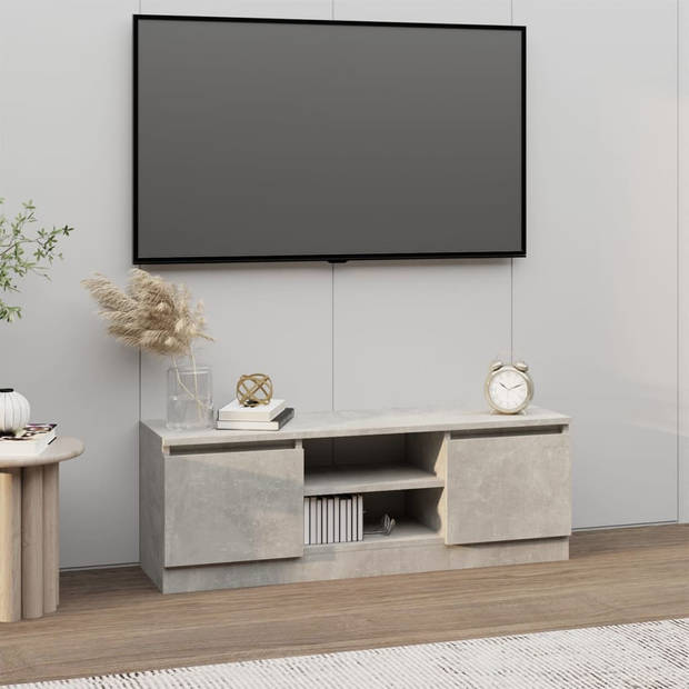 vidaXL Tv-meubel met deur 102x30x36 cm betongrijs