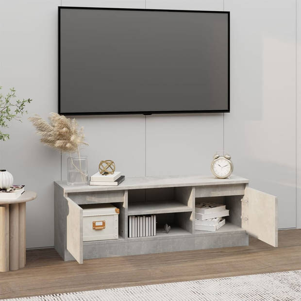 The Living Store TV-kast Betongrijs 102x30x36 cm - Klassiek ontwerp met deur