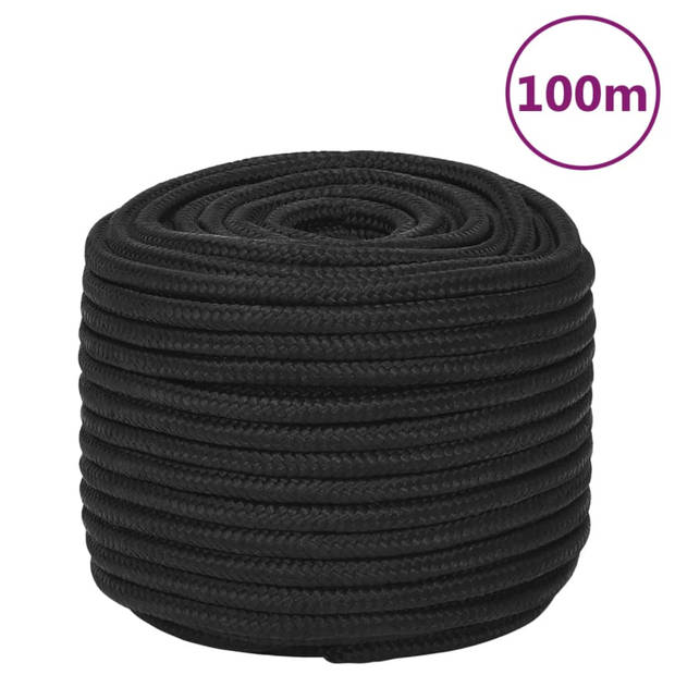 vidaXL Boottouw 14 mm 100 m polypropeen zwart