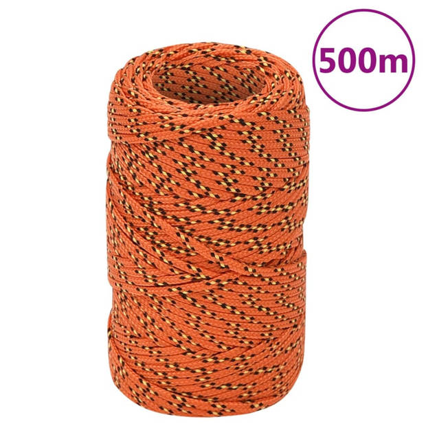 vidaXL Boottouw 2 mm 500 m polypropyleen oranje