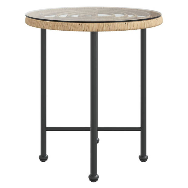 vidaXL Eettafel Ø50 cm  gehard glas en staal