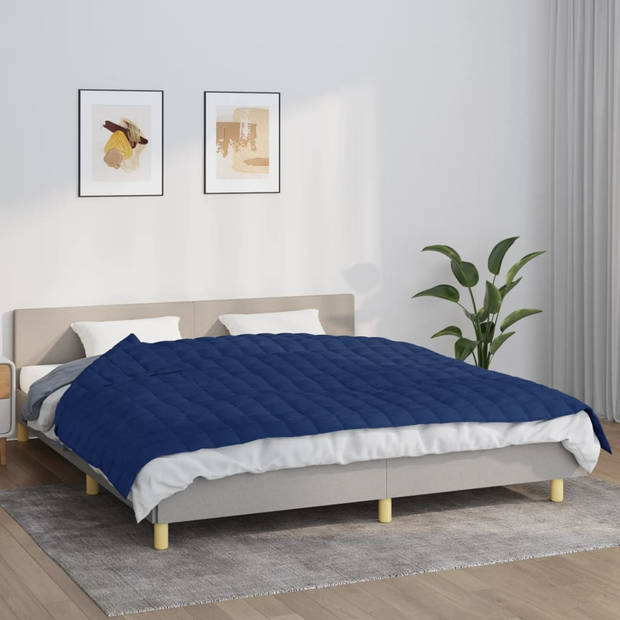 vidaXL Verzwaringsdeken 155x220 cm 7 kg stof blauw