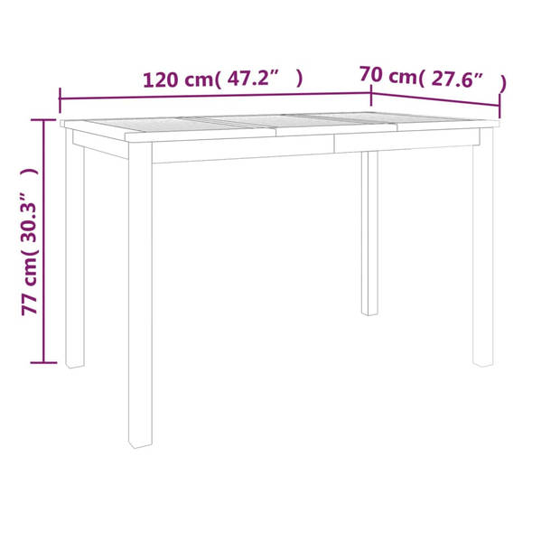 vidaXL 5-delige Tuinset massief teakhout