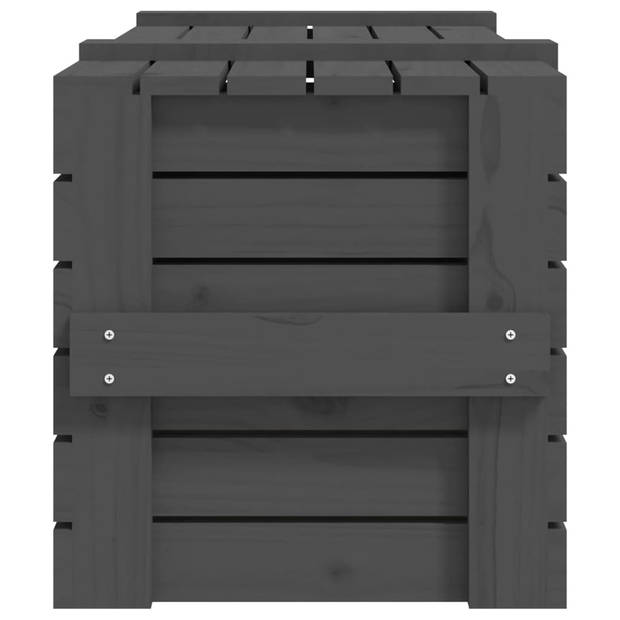 vidaXL Opbergbox 91x40,5x42 cm massief grenenhout grijs