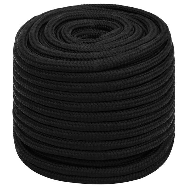 vidaXL Werktouw 16 mm 100 m polyester zwart