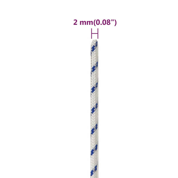 vidaXL Boot touw 2 mm 500 m polypropyleen wit