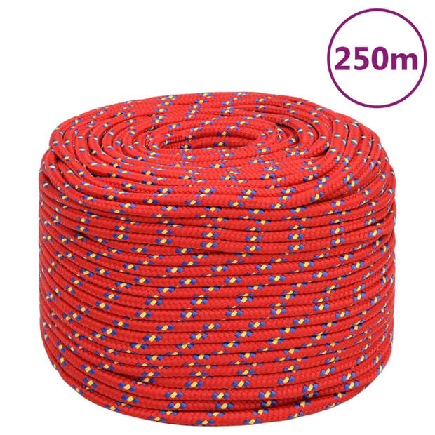 vidaXL Boottouw 8 mm 250 m polypropyleen rood