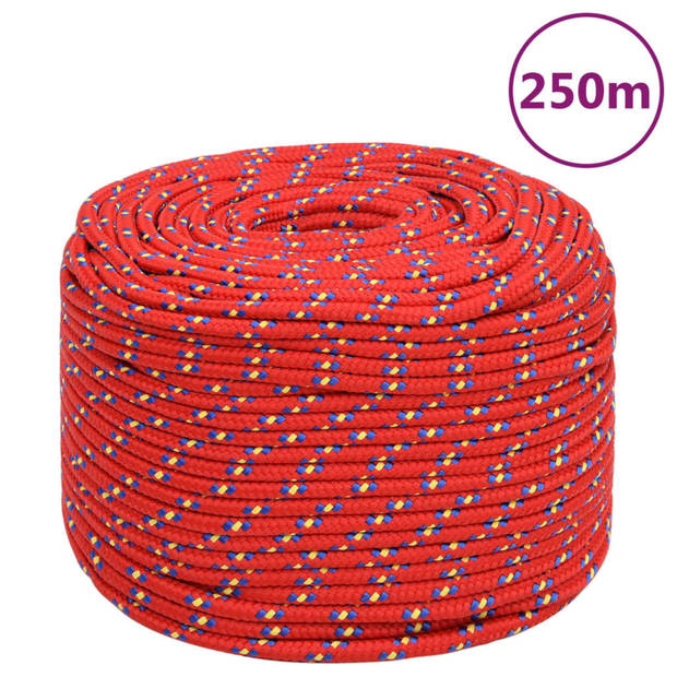 vidaXL Boottouw 6 mm 250 m polypropyleen rood