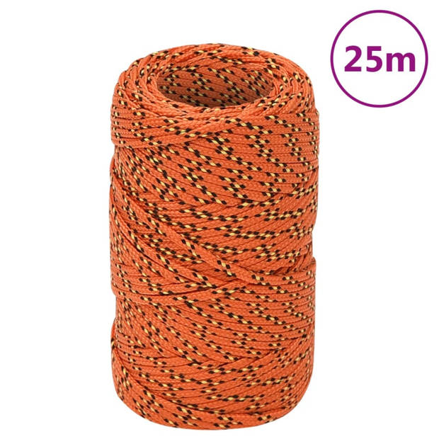 vidaXL Boottouw 2 mm 25 m polypropyleen oranje