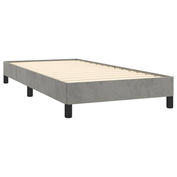 vidaXL Bedframe zonder matras 90x190 cm fluweel lichtgrijs