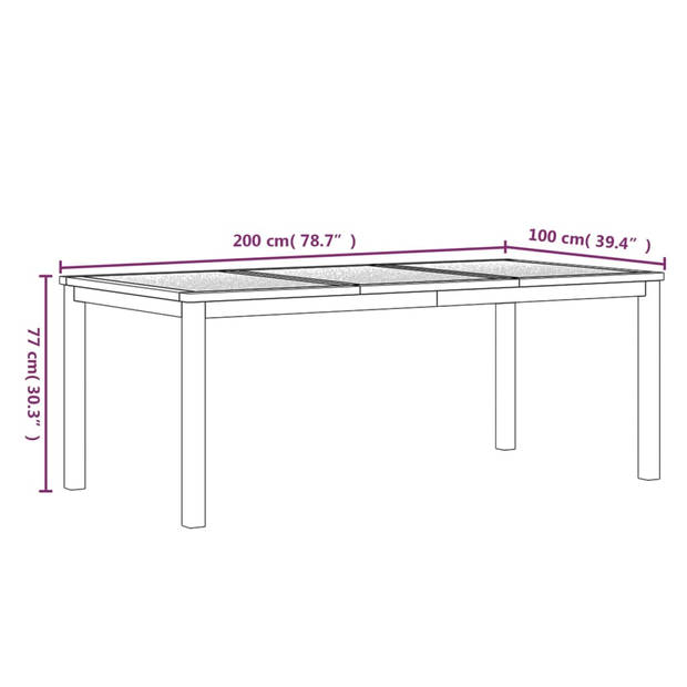 vidaXL 3-delige Tuinset massief teakhout