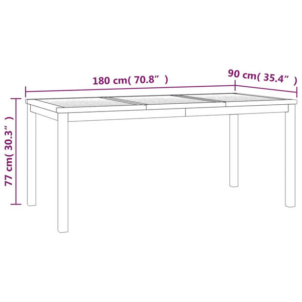 vidaXL 3-delige Tuinset massief teakhout