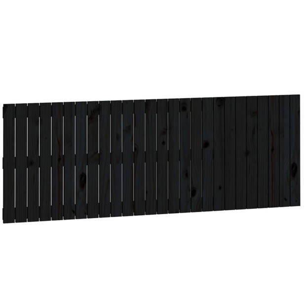 vidaXL Wandhoofdbord 166x3x60 cm massief grenenhout zwart