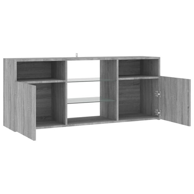 The Living Store TV-meubel - LED-verlichting - Grijs Sonoma Eiken - 120x30x50cm