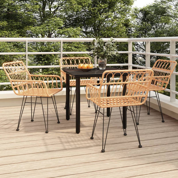 vidaXL 5-delige Tuinset poly rattan