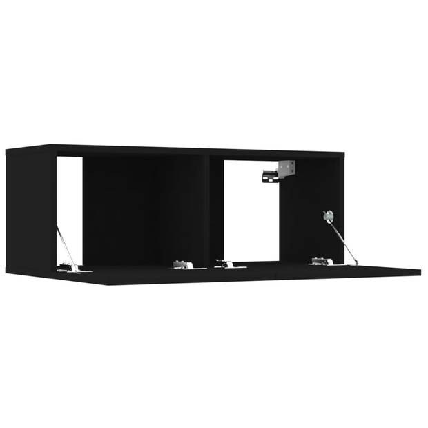 The Living Store TV-meubelset - 3 x 80x30x30 cm + 4 x 30.5x30x60 cm - Zwart
