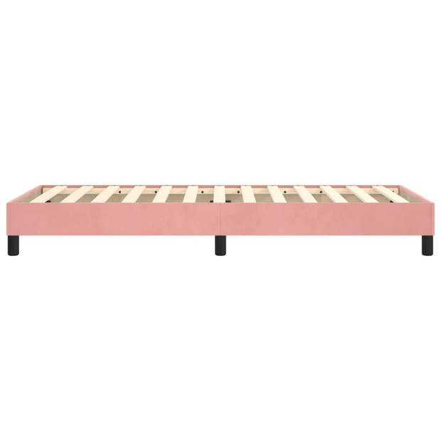 vidaXL Bedframe fluweel roze 80x200 cm