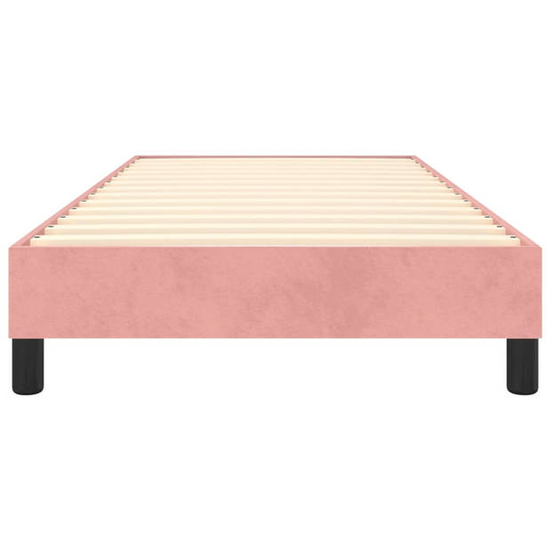 vidaXL Bedframe fluweel roze 90x190 cm