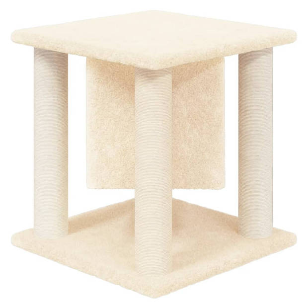 The Living Store Alles-in-één Kattenmeubel - 35 x 35 x 37 cm - Hout Pluche Sisal