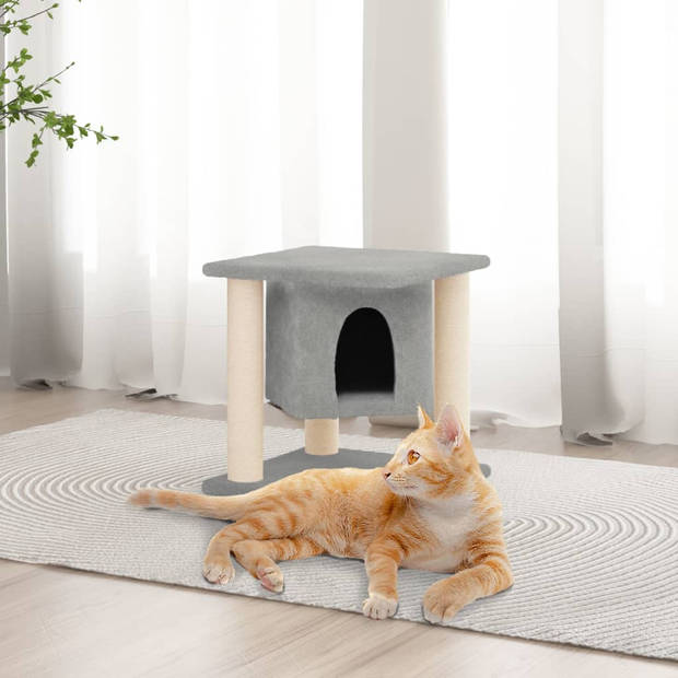 The Living Store All-in-One kattenmeubel - 35 x 35 x 37 cm - Lichtgrijs