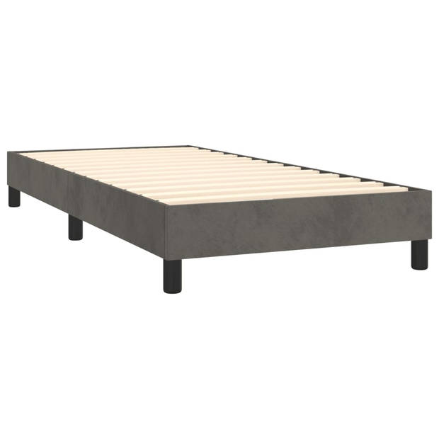 vidaXL Boxspring met matras fluweel donkergrijs 90x190 cm