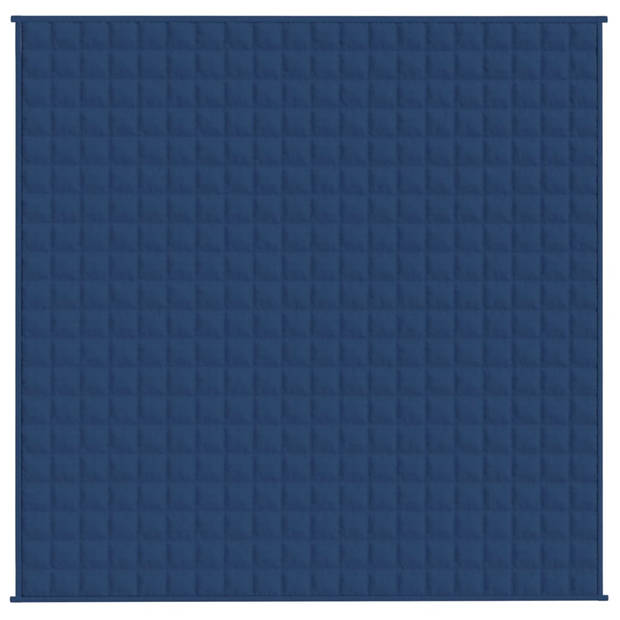 vidaXL Verzwaringsdeken 200x200 cm 9 kg stof blauw