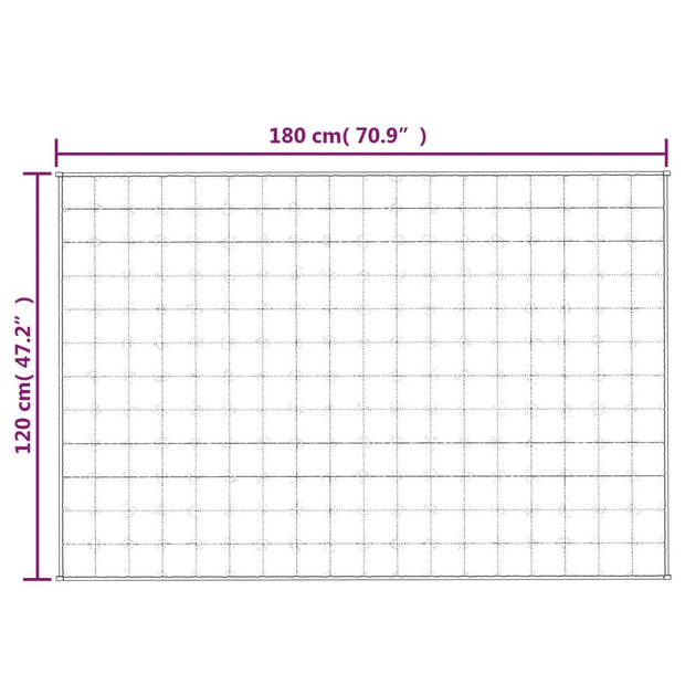 vidaXL Verzwaringsdeken 120x180 cm 9 kg stof lichtcrèmekleurig