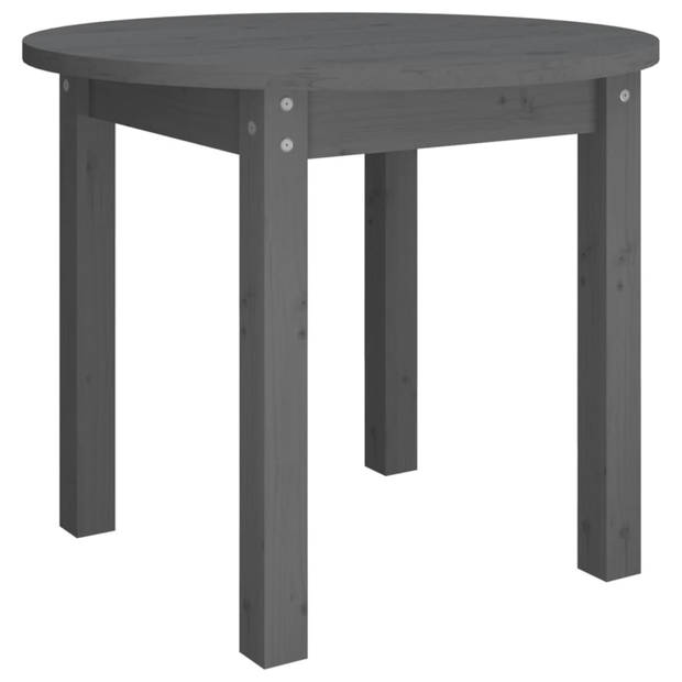 vidaXL Salontafel Ø 55x45 cm massief grenenhout grijs