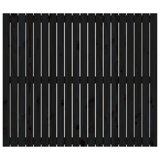 vidaXL Wandhoofdbord 127,5x3x110 cm massief grenenhout zwart