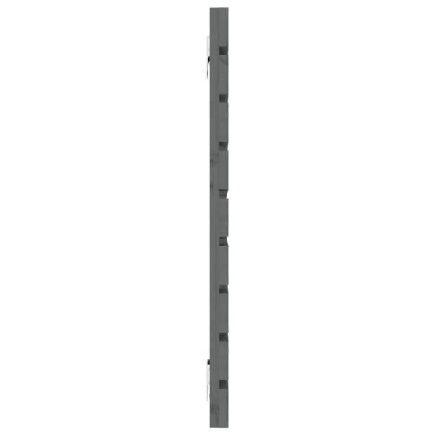 vidaXL Hoofdbord wandmontage 156x3x63 cm massief grenenhout grijs