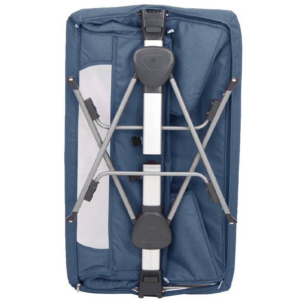 vidaXL Babybox met matras linnen marineblauw