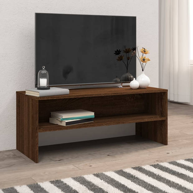 vidaXL Tv-meubel 100x40x40 cm bewerkt hout bruin eikenkleur