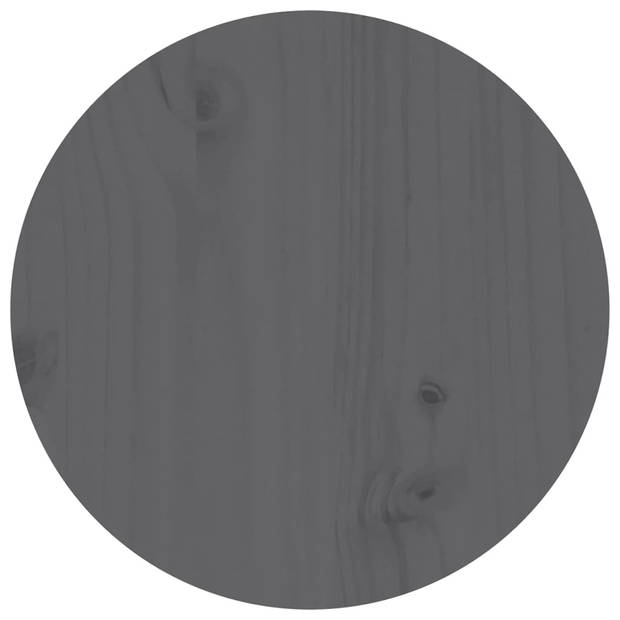 vidaXL Salontafel Ø 35x35 cm massief grenenhout grijs