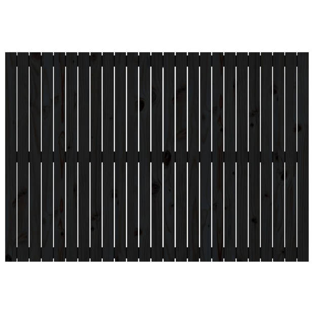 vidaXL Wandhoofdbord 159,5x3x110 cm massief grenenhout zwart
