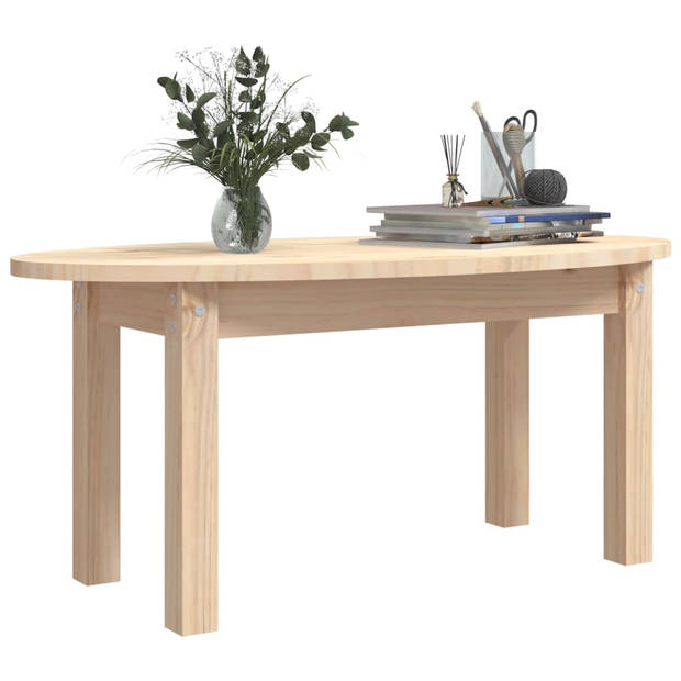 The Living Store Salontafel Massief Grenenhout - 80 x 40 x 35 cm - Elegante toevoeging voor woonkamer