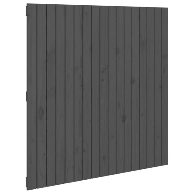 vidaXL Wandhoofdbord 108x3x110 cm massief grenenhout grijs