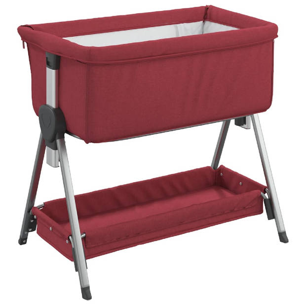 vidaXL Babybox met matras linnen rood