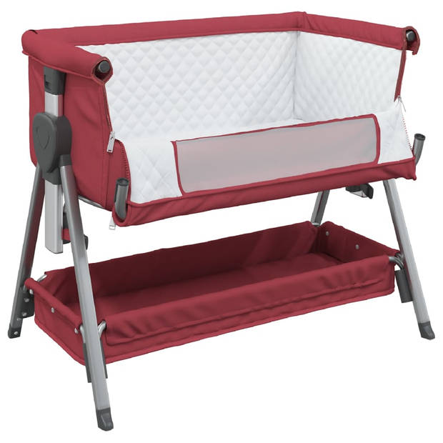 vidaXL Babybox met matras linnen rood