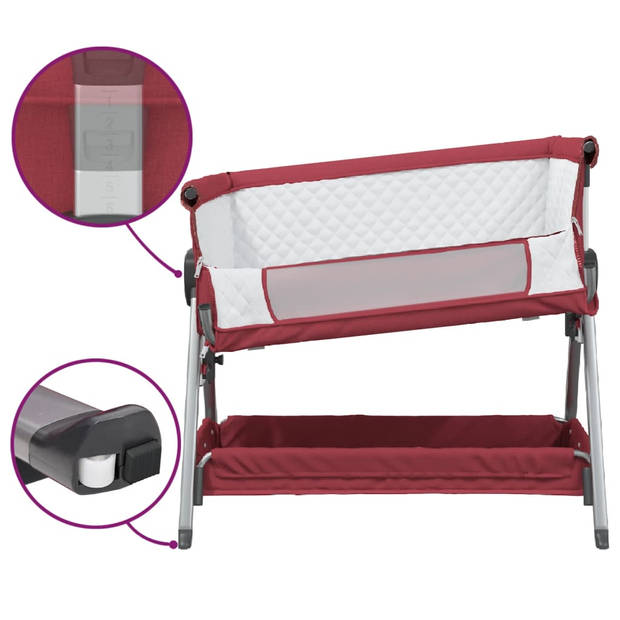 vidaXL Babybox met matras linnen rood